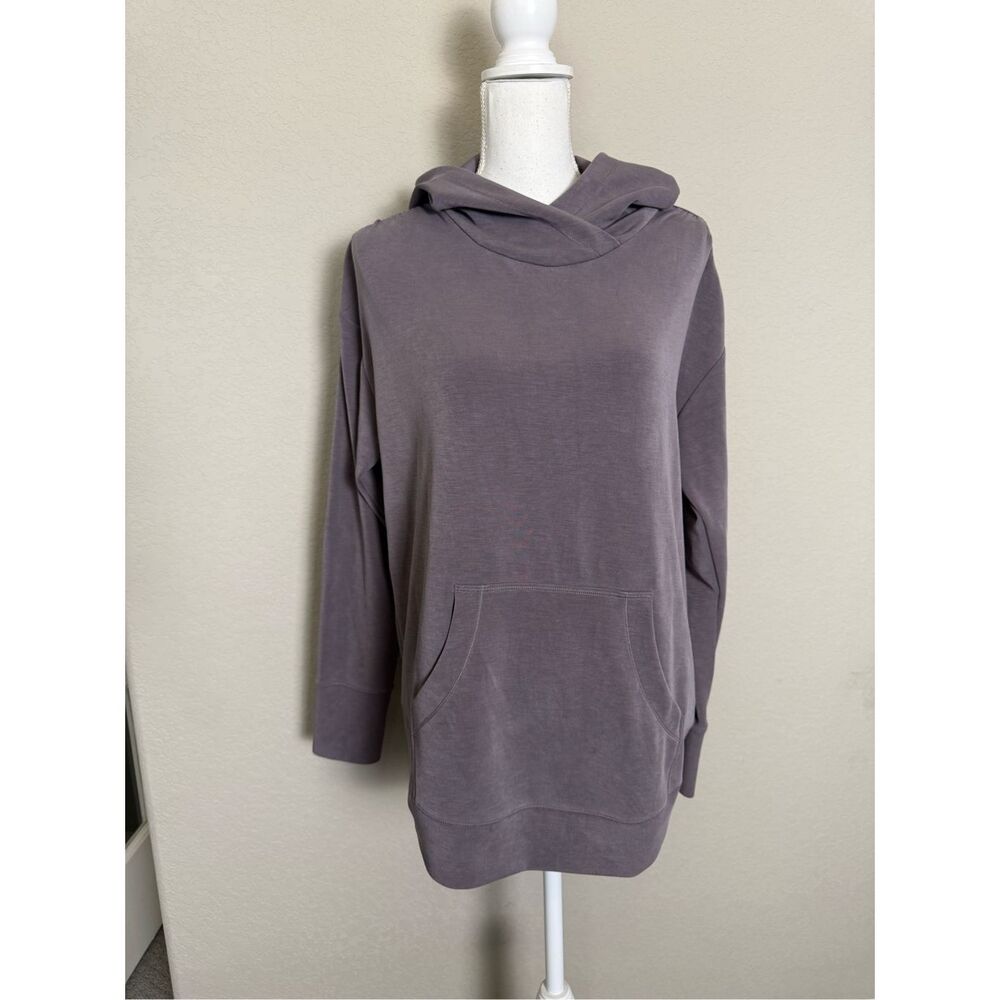 Calia Super Soft Purple Gray Bunched Shoulder Hoodie Medium